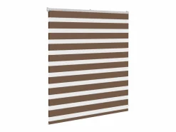 Clicnbuy Estor cebra marrón 135x100 cm tejido ancho 130,9 cm poliéster Marru00f3n