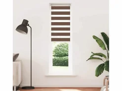 Clicnbuy Estor cebra marrón 55x200 cm tejido ancho 50,9 cm poliéster