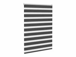 Outlet Clicnbuy Estor cebra 95x100 cm tejido ancho 90,9 cm poliéster Negro
