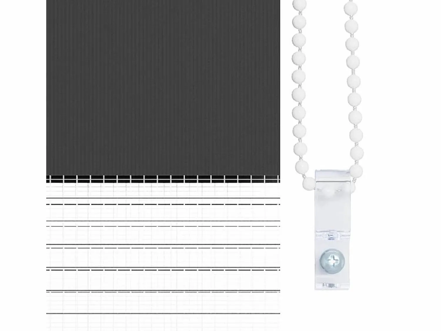 New Clicnbuy Estor cebra 50x100 cm tejido ancho 45,9 cm poliéster Negro