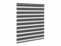 Outlet Clicnbuy Estor cebra 125x150 cm tejido ancho 120,9 cm poliéster Negro