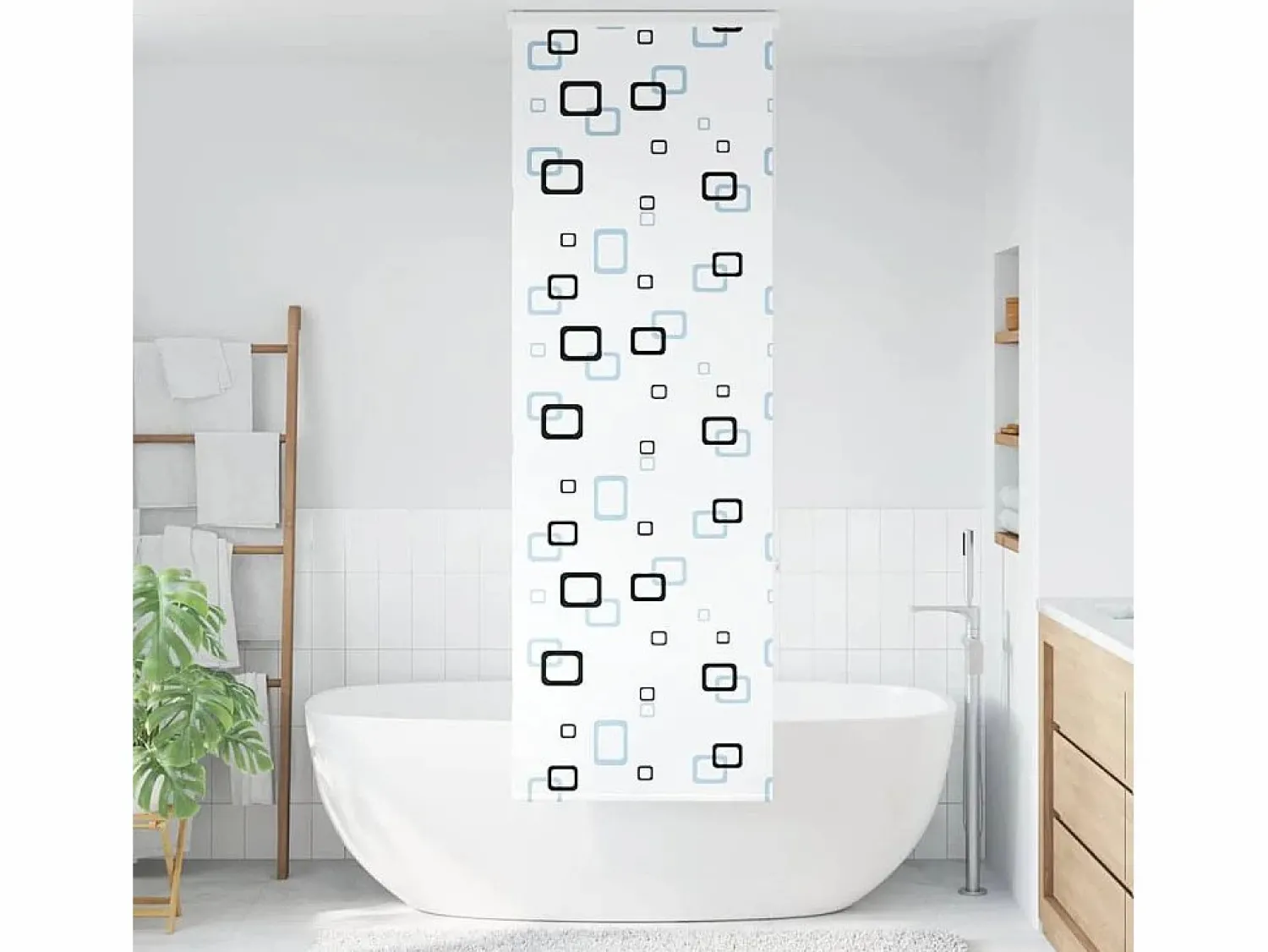 Hot Clicnbuy Estor enrollable para ducha con casete 60x240cm tela ancho 56cm Multicolor