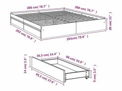 vidaxl Estructura cama con cajones madera ingeniería blanca 200x200 cm