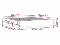 vidaxl Estructura cama con cajones madera ingeniería blanca 200x200 cm