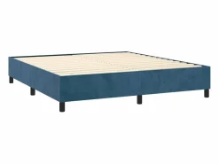 Hot Estructura de cama box spring terciopelo azul oscuro 200x200 cm Somier Tapizado