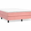 Clicnbuy Estructura de cama box spring terciopelo rosa 140x190 cm