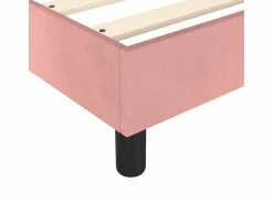 Clicnbuy Estructura de cama box spring terciopelo rosa 140x190 cm
