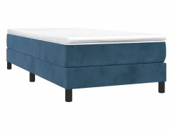 Clicnbuy Estructura de cama box spring terciopelo azul oscuro 90x190 cm