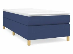 Discount Estructura de cama box spring tela azul 90x190 cm Somier Tapizado|Somier - 90X190Cm