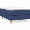 Outlet Estructura de cama box spring tela azul 90x200 cm Somier Tapizado