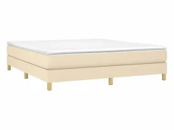 Online Clicnbuy Estructura de cama box spring tela color crema 160x200 cm