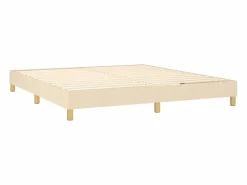 Online Clicnbuy Estructura de cama box spring tela color crema 160x200 cm