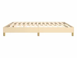 Online Clicnbuy Estructura de cama box spring tela color crema 160x200 cm