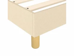 Online Clicnbuy Estructura de cama box spring tela color crema 160x200 cm