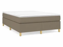 Online Clicnbuy Estructura de cama box spring tela gris taupe 140x190 cm