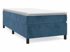 Sale Estructura de cama box spring terciopelo azul oscuro 80x200 cm Somier Tapizado
