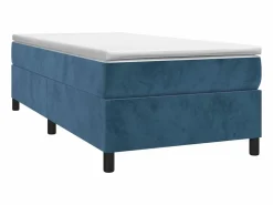 Sale Estructura de cama box spring terciopelo azul oscuro 80x200 cm Somier Tapizado