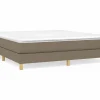 Clicnbuy Estructura de cama box spring tela gris taupe 160x200 cm