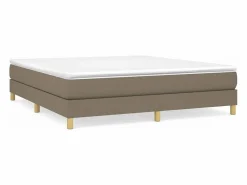 Clicnbuy Estructura de cama box spring tela gris taupe 160x200 cm