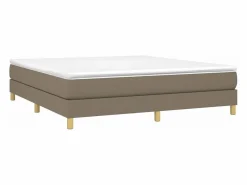 Clicnbuy Estructura de cama box spring tela gris taupe 160x200 cm