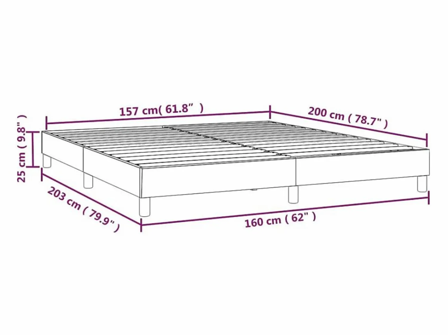 Clicnbuy Estructura de cama box spring tela gris taupe 160x200 cm