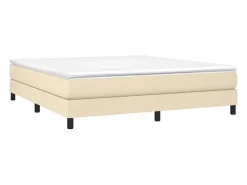 Clicnbuy Estructura de cama box spring tela color crema 180x200 cm