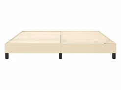Clicnbuy Estructura de cama box spring tela color crema 180x200 cm
