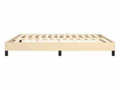 Clicnbuy Estructura de cama box spring tela color crema 180x200 cm
