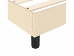 Clicnbuy Estructura de cama box spring tela color crema 140x190 cm