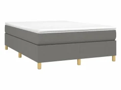 Clearance Estructura de cama box spring tela gris oscuro 140x190 cm Somier - 140X190Cm