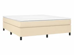 Clicnbuy Estructura de cama box spring tela color crema 180x200 cm