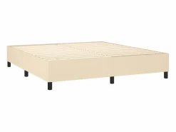 Clicnbuy Estructura de cama box spring tela color crema 180x200 cm