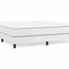 Clicnbuy Estructura de cama box spring cuero sintético blanco 160x200 cm