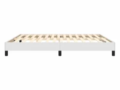 Clicnbuy Estructura de cama box spring cuero sintético blanco 160x200 cm