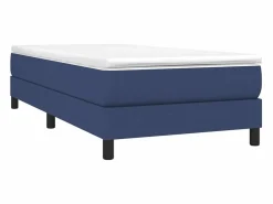 Clicnbuy Estructura de cama box spring tela azul 90x190 cm