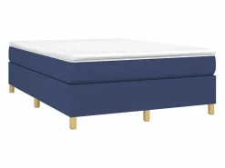 Best Estructura de cama box spring tela azul 140x190 cm Somier - 140X190Cm