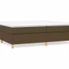 Estructura de cama box spring tela marrón oscuro 200x200 cm Somier Tapizado