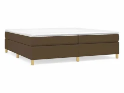 Estructura de cama box spring tela marrón oscuro 200x200 cm Somier Tapizado