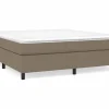 Clicnbuy Estructura de cama box spring tela gris taupe 180x200 cm