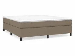 Clicnbuy Estructura de cama box spring tela gris taupe 180x200 cm