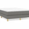 Clicnbuy Estructura de cama box spring tela gris oscuro 140x190 cm