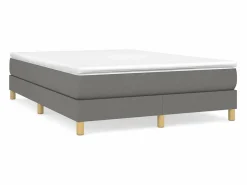 Clicnbuy Estructura de cama box spring tela gris oscuro 140x190 cm