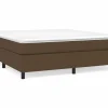 Clicnbuy Estructura de cama box spring tela marrón 180x200 cm