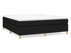 Clicnbuy Estructura de cama box spring tela negro 180x200 cm