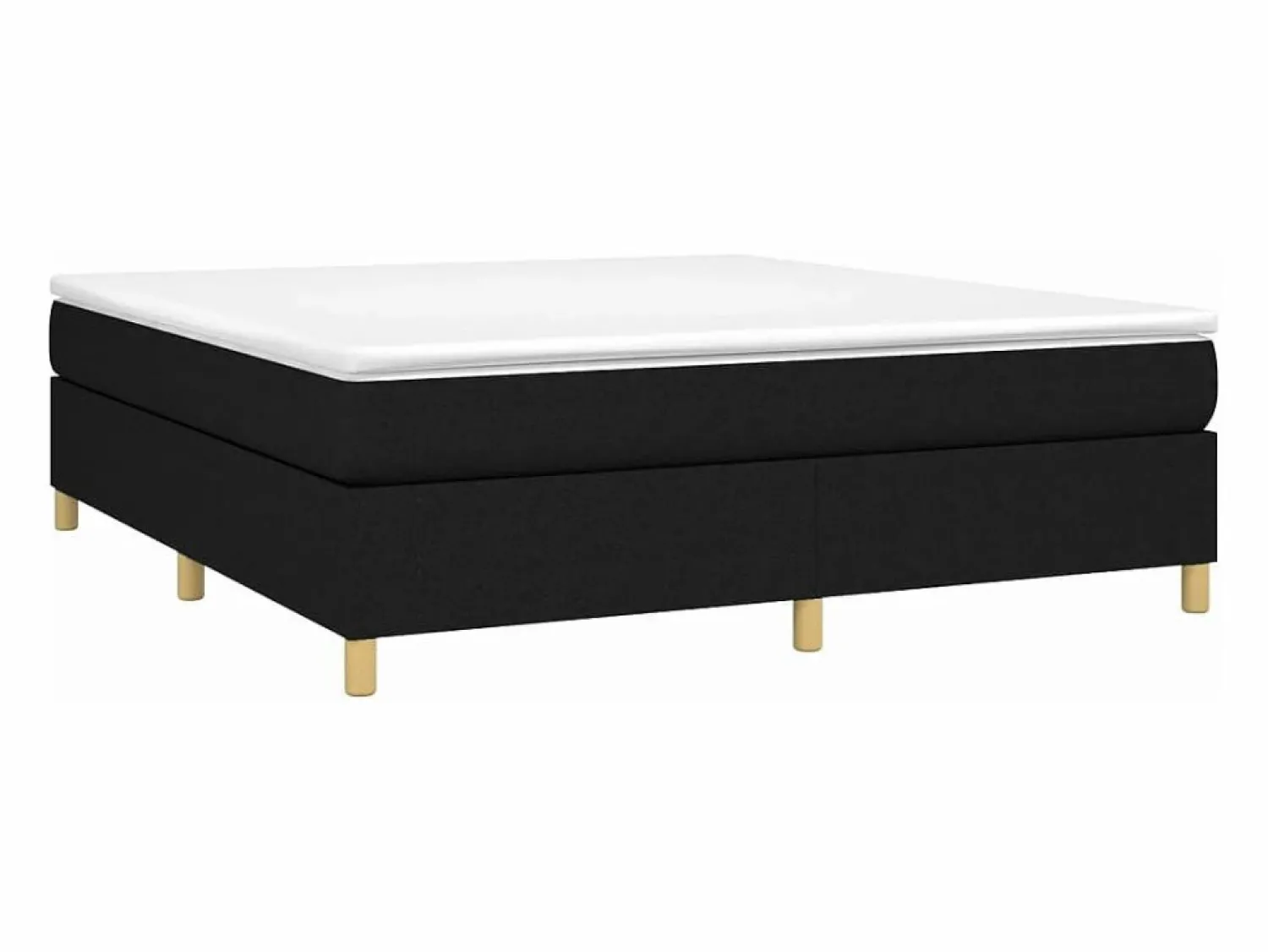 Clicnbuy Estructura de cama box spring tela negro 180x200 cm