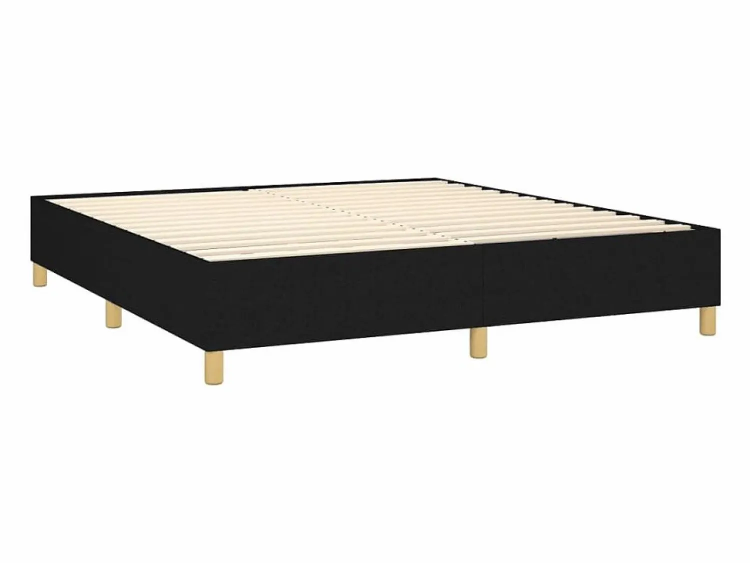 Clicnbuy Estructura de cama box spring tela negro 180x200 cm