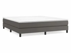 Clicnbuy Estructura de cama box spring cuero sintético gris 160x200 cm