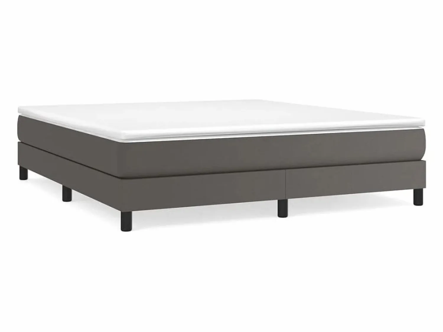 Clicnbuy Estructura de cama box spring cuero sintético gris 160x200 cm