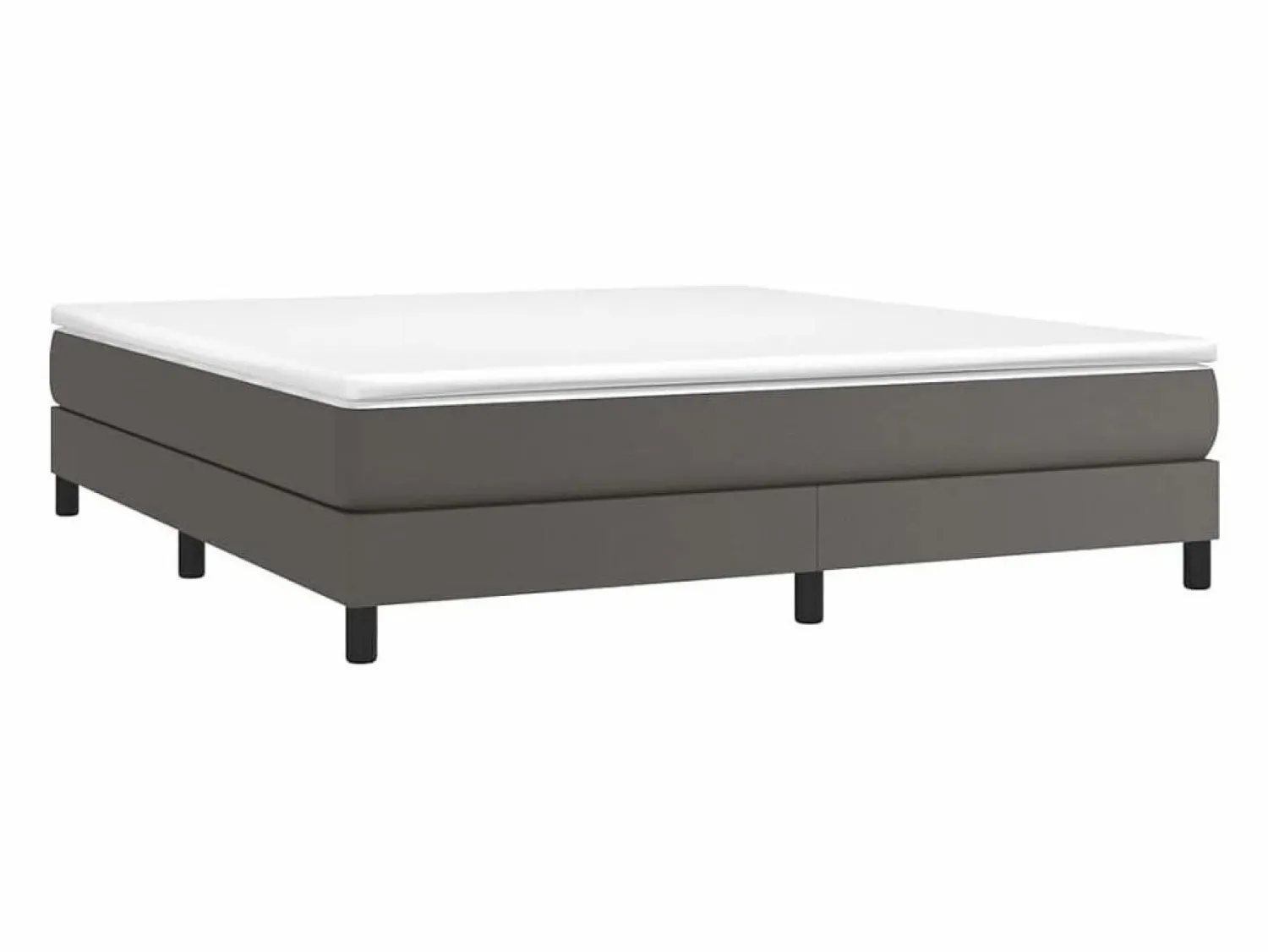 Clicnbuy Estructura de cama box spring cuero sintético gris 160x200 cm