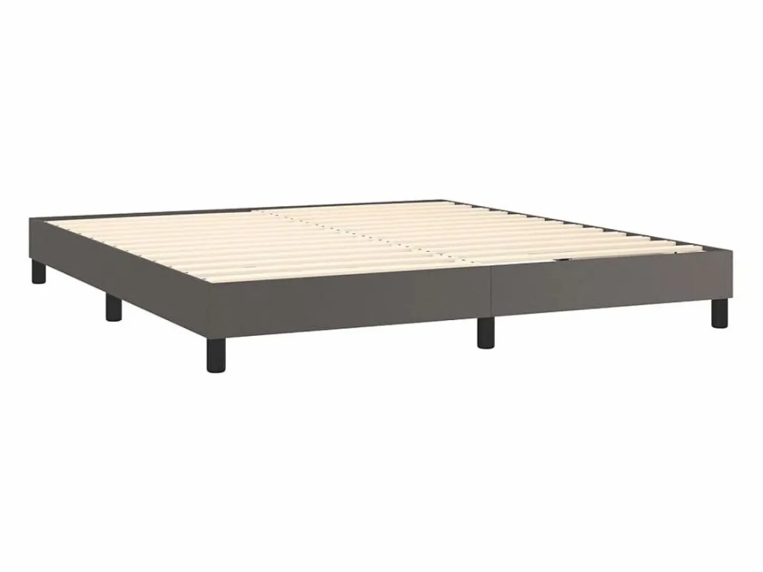 Clicnbuy Estructura de cama box spring cuero sintético gris 160x200 cm